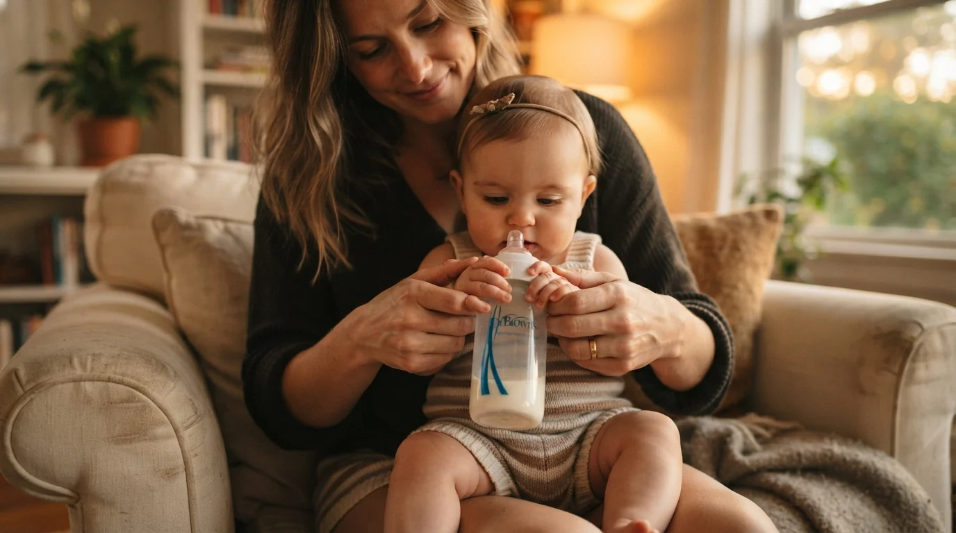 À quel âge bébé tient-il son biberon tout seul ? (Et comment l'accompagner)