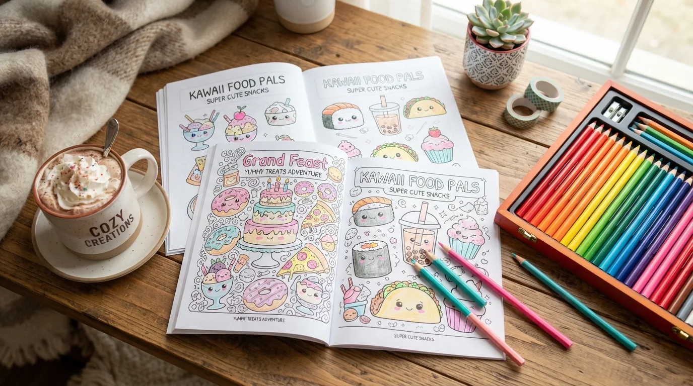 50 Coloriages sur le Thème de l'Alimentation à Imprimer (Du Kawaii au Repas de Fête)