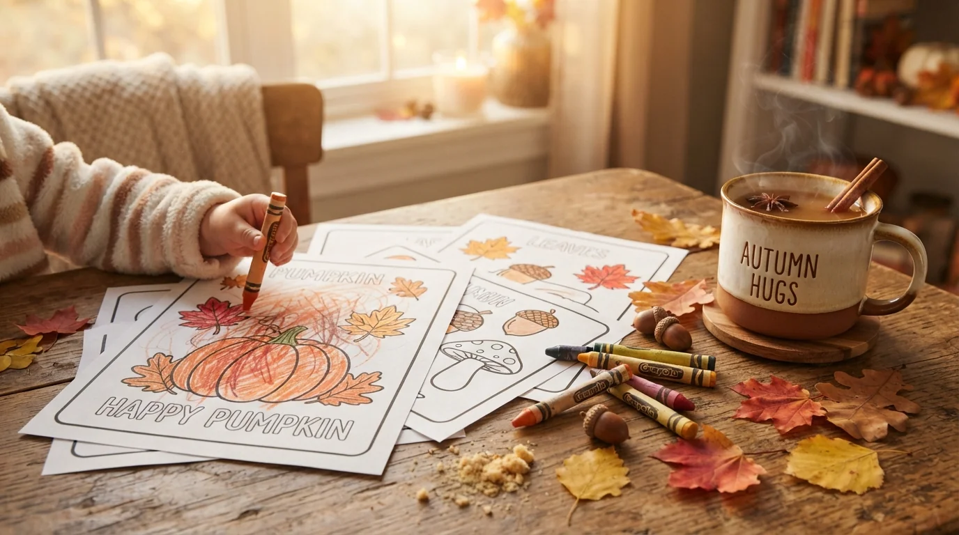 Coloriages d'automne à imprimer : nos modèles à gros traits pour la maternelle
