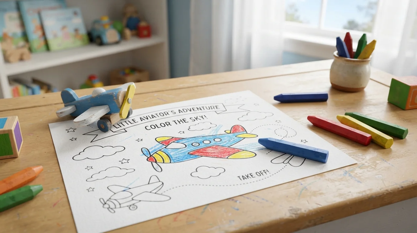 Guide Pratique : Coloriages d'avions pour le développement psychomoteur de l'enfant