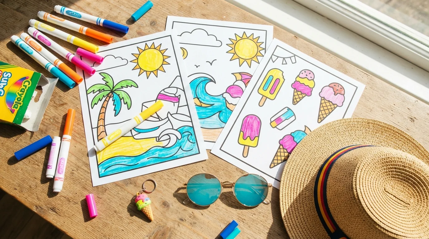 Coloriages d’été à imprimer : le kit gratuit aux contours épais pour occuper vos enfants