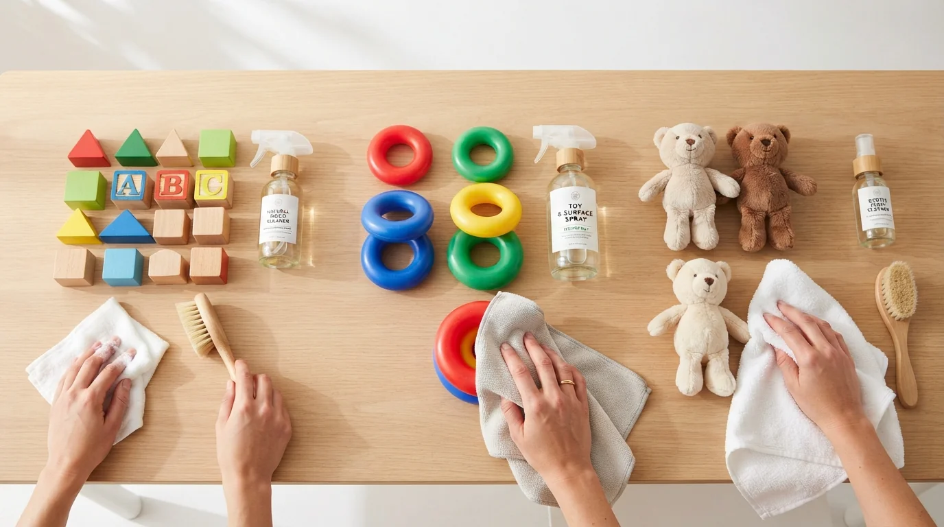 Nettoyer et désinfecter les jouets pour bébé par matériau
