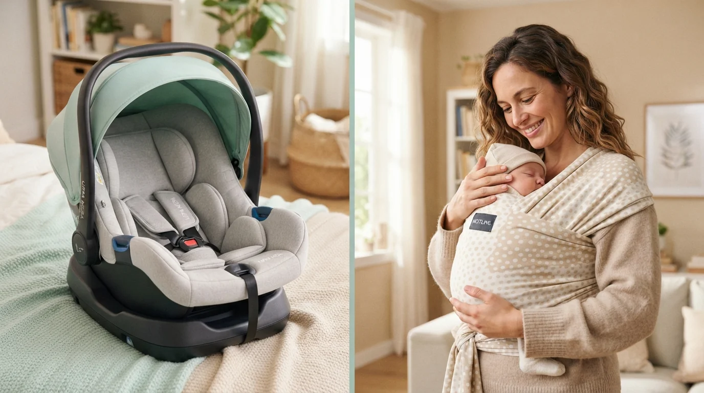 Siège-auto « Cosy » ou portage physiologique : comment transporter bébé en toute sécurité ?
