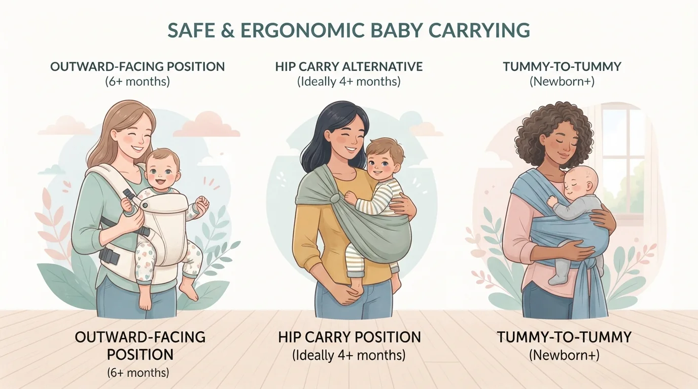 Porte-bébé « face au monde » : Guide complet et alternatives physiologiques