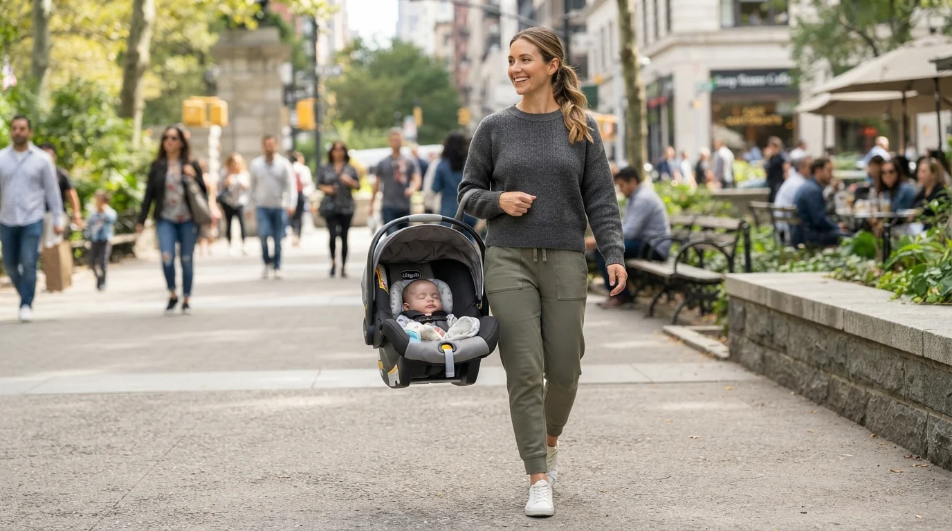 Mal de dos : l'astuce imparable pour porter le cosi de bébé sans forcer